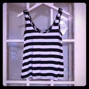 Splendid black & white striped rayon tank,  XS